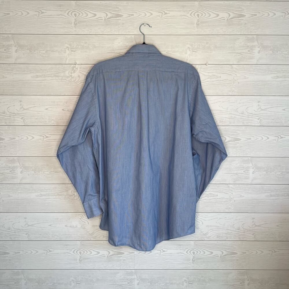 Chaps Light Blue Button Front Regular Fit Dress S… - image 2